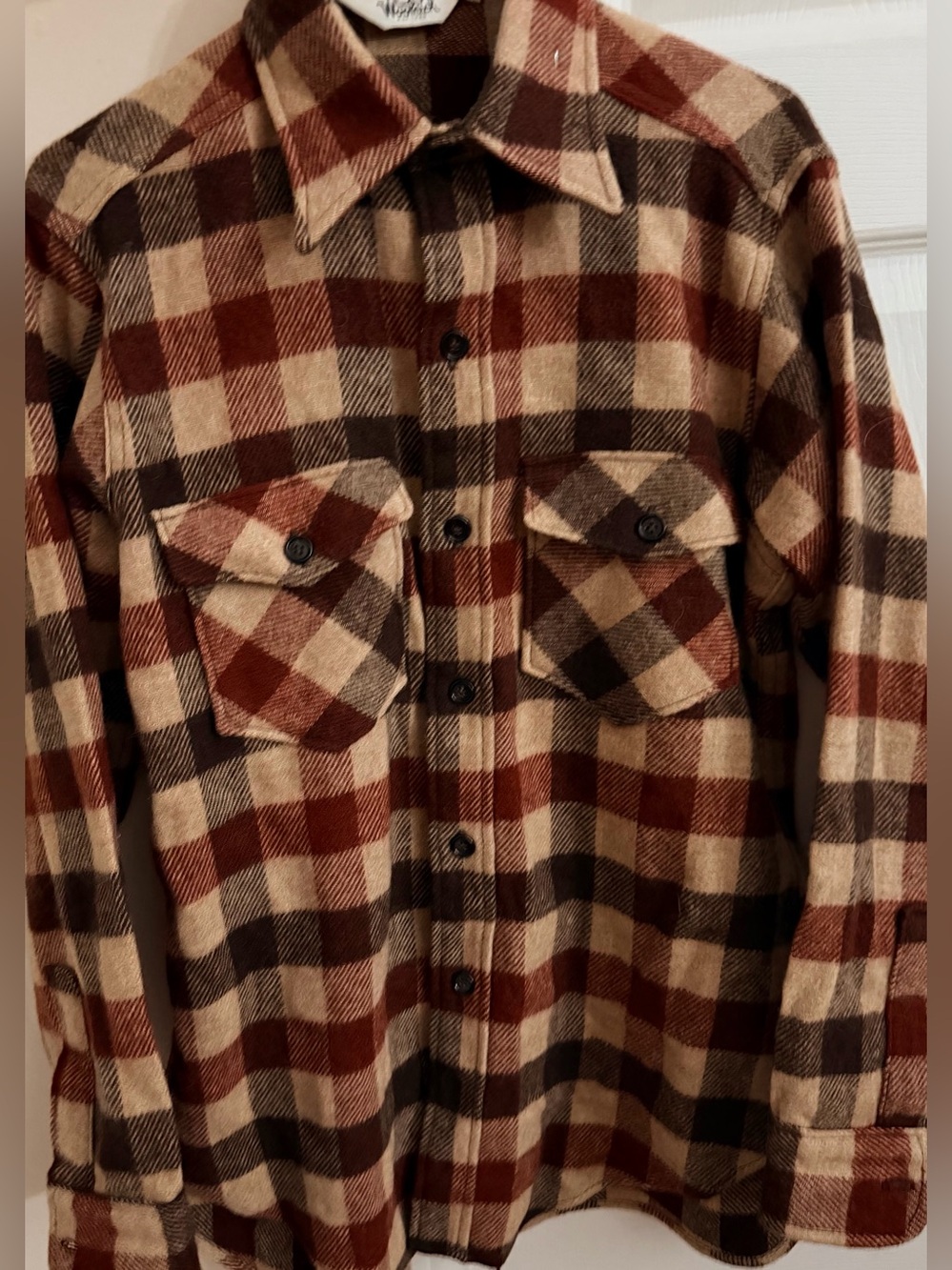 Vintage Woolrich Multicolored Wool and Nylon Blend Mens M Long Sleeve Button Up